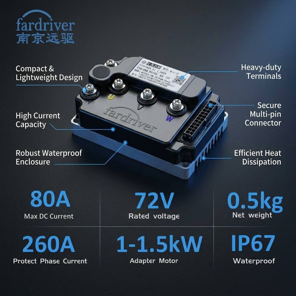 Kelly Kls7230S Controller - Fardriver ND72260 MiNi12 72V 1500W Sinüs
