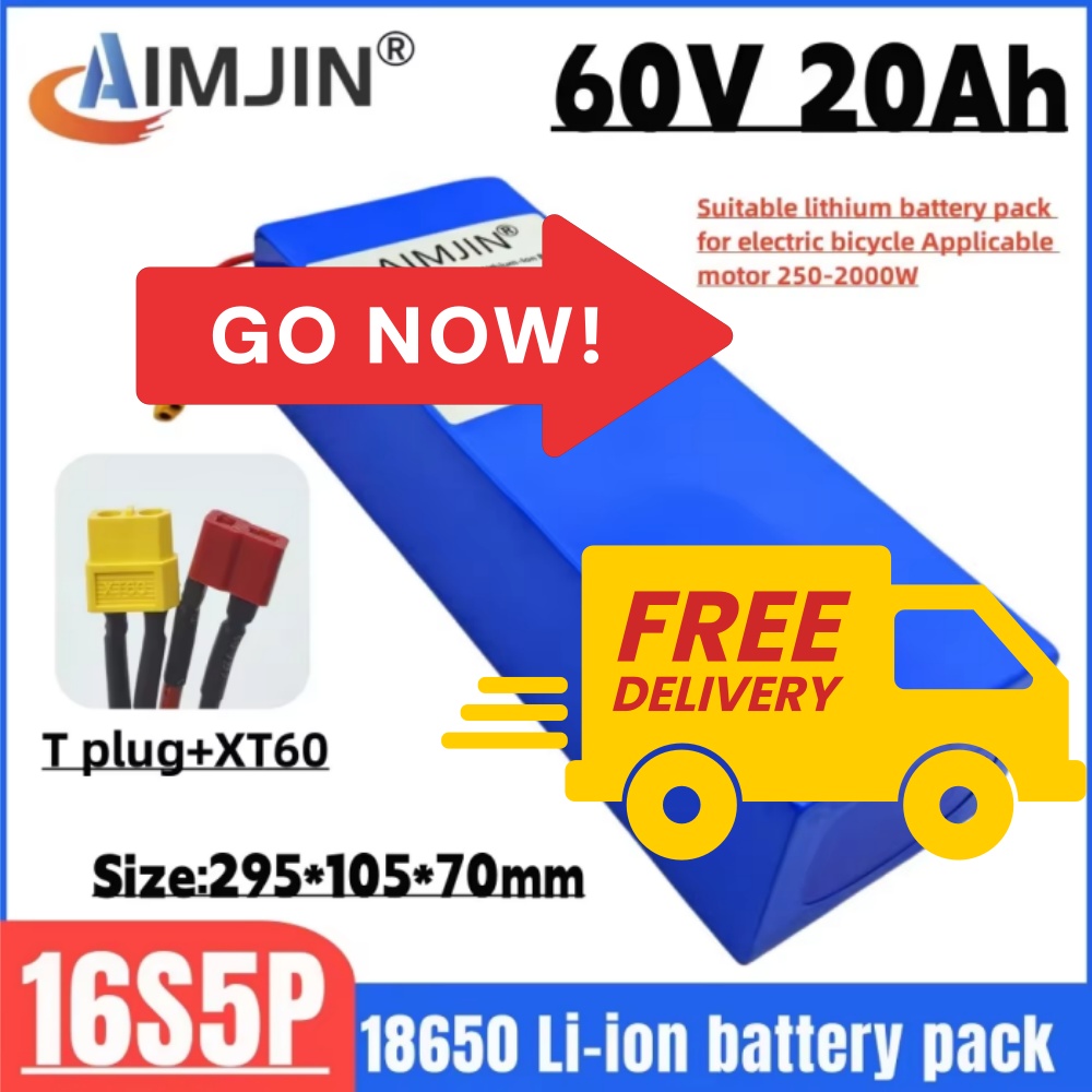 72V 40Ah Lifepo4 Battery Pack - 20000mAh 16S5P 60V Li-ion Pil Motosiklet