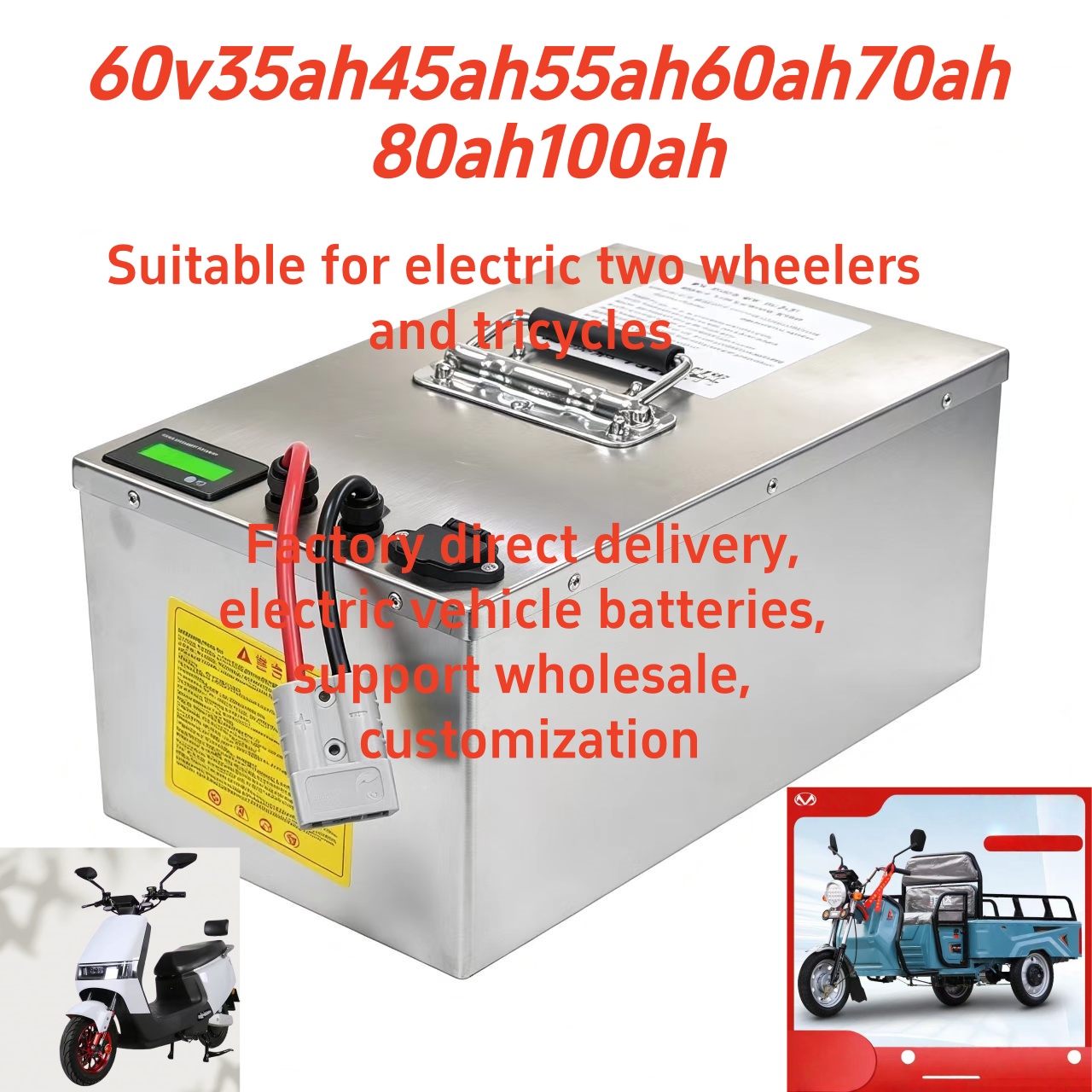 60V35Ah 50Ah 100Ah LiFePO4 Gün - 60V 50Ah Electric Scooter Battery incelemesi ve fiyatı