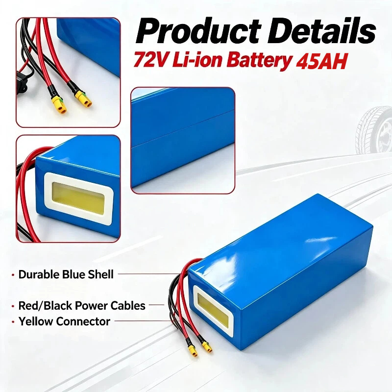 72V 45Ah Lityum İyon Üçgen Bat - 72V 40Ah Lifepo4 Battery Pack incelemesi ve fiyatı